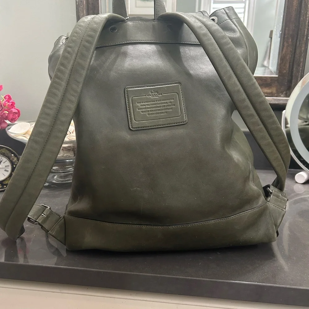 Coach Olive Green Backpack - Picture 2 of 6